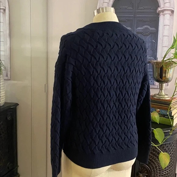 Gant Navy Blue Cotton V Neck sweater ladies size S - Picture 9 of 11